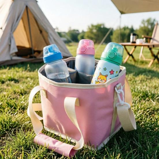 Insulated Drink Carrier Bag, 4 Compartment Tumbler Carrier Caddy, Family Size Drink Bag with Adjustable Shoulder Strap, Drink Caddy Tote for Coffee