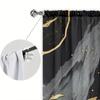 Marble Pattern Printed Curtain for Home Decor - Rod Pocket Window Treatment for Bedroom, Kitchen, Living Room