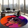 Taz (19) Round Office Rug Decorative Floor Rug for Office Bedroom Living Room and Home Space