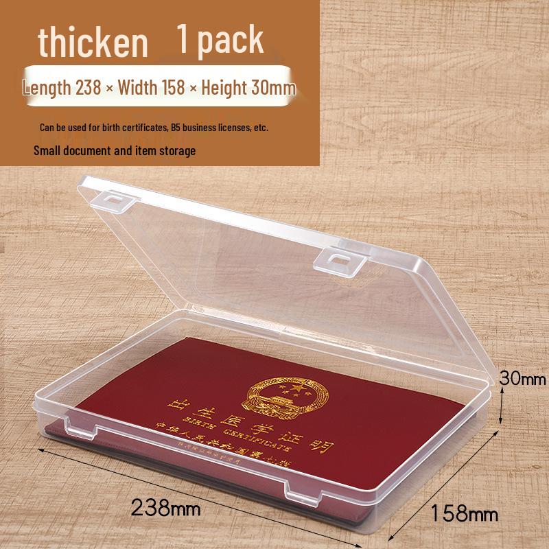 A4 Transparent Thickened Plastic Document Storage Box with Lid