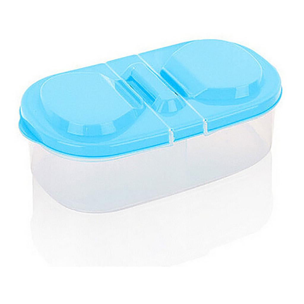 Food Storage Container Double Grid Sealed Plastic Food Storage Box with Lid for Kitchen Fridge