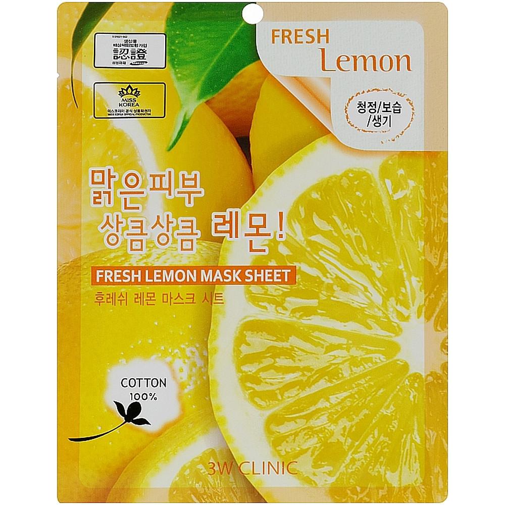1 + 1 - Masque visage matifiant OFFERT à l'extrait de citron 3w-Clinic Fresh Lemon Mask Sheet