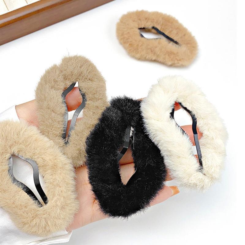 Neue Vintage Wolke Plüsch Haar Clips Elegante Einfarbig Haarnadel Barrettes Haar Klemme Clip Mode Frauen Haar Zubehör Kopfbedeckungen