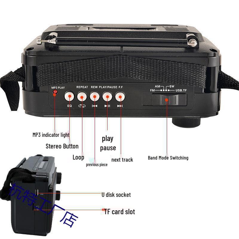 All-Wave Multi-Function Portable Radio with Card Slot and MP3 for Seniors - New Model