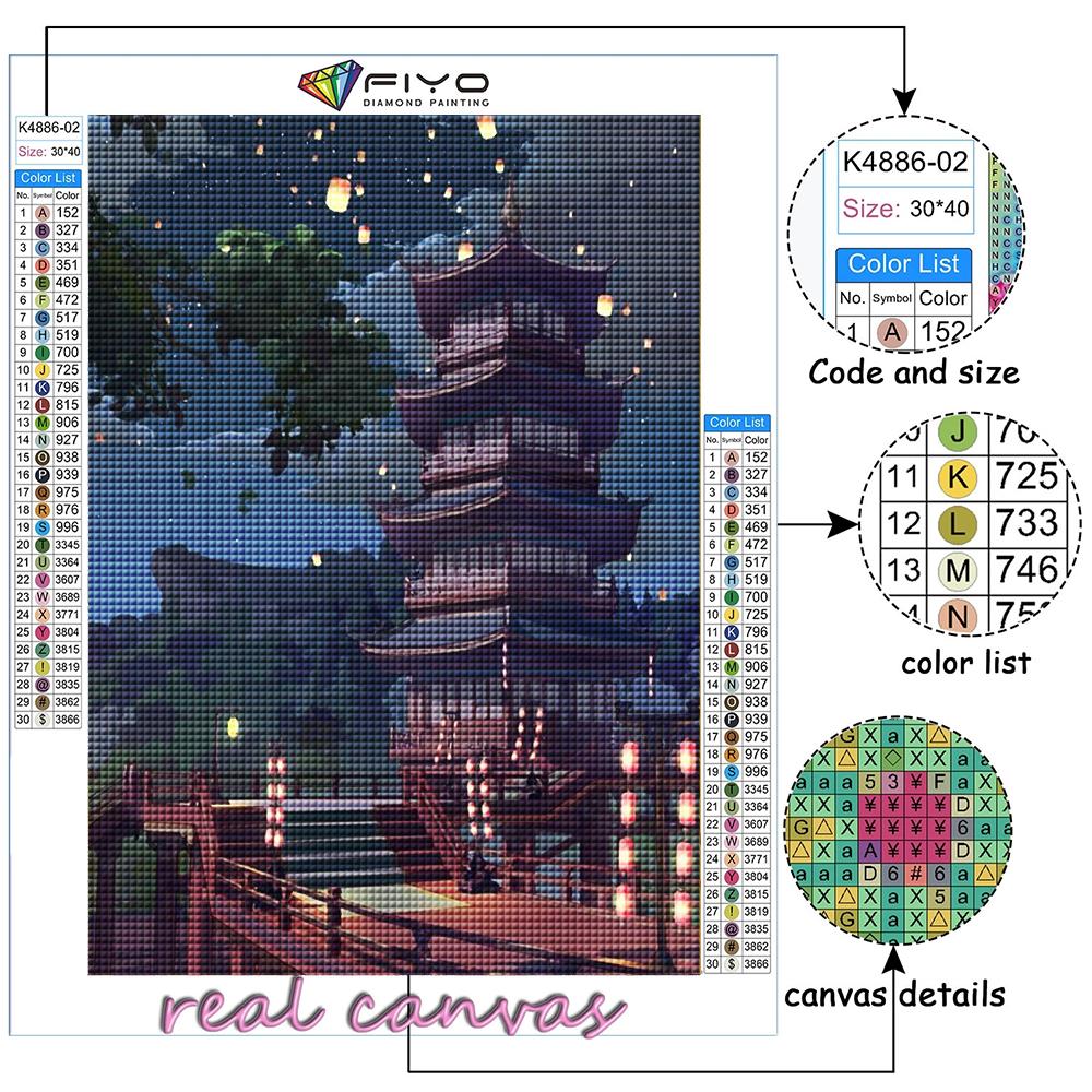 DIY 5D Diamond Painting Chinese Style Building Cross Stitch Kit Full Drill Embroidery Mosaic Art Picture of Rhinestones Gift