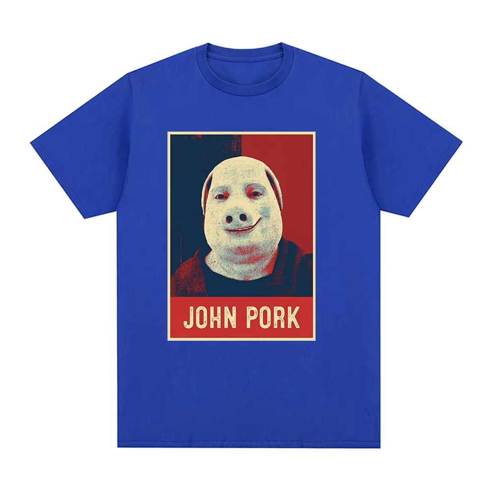 R.I.P John Pork Funny Humor Pig Meme T Shirt Men's Women Fashion Vintage Tops Cotton Oversized Short Sleeve Tee Nostalgic Casual