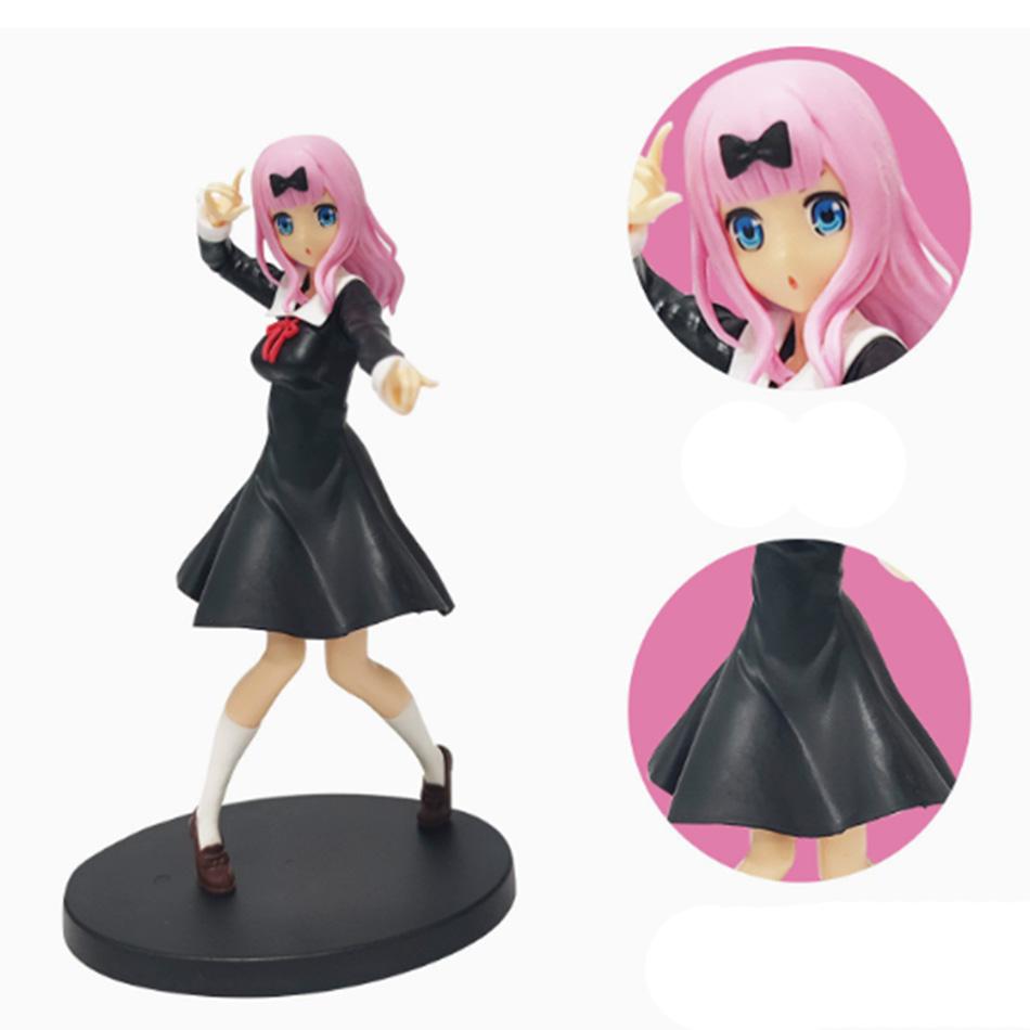 18cm Anime Figure Love War Fujiwara Chika Shinomiya Kaguya Kawaii Girl Action Collectible Model Doll Toy Gift Is Poseable Articulated Scale Detailed