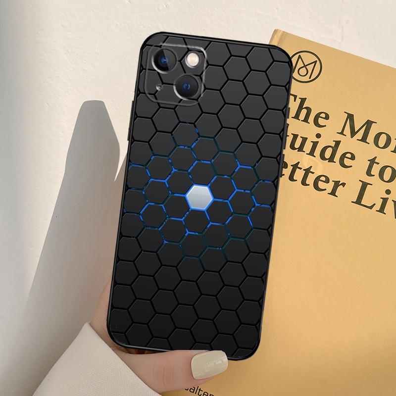 3D Hexagonal Lights Phone Case For iPhone 12 11 13 14 Pro Max X XR XS Max 7 8 Plus SE 2020 12 Mini 13 Mini Cover