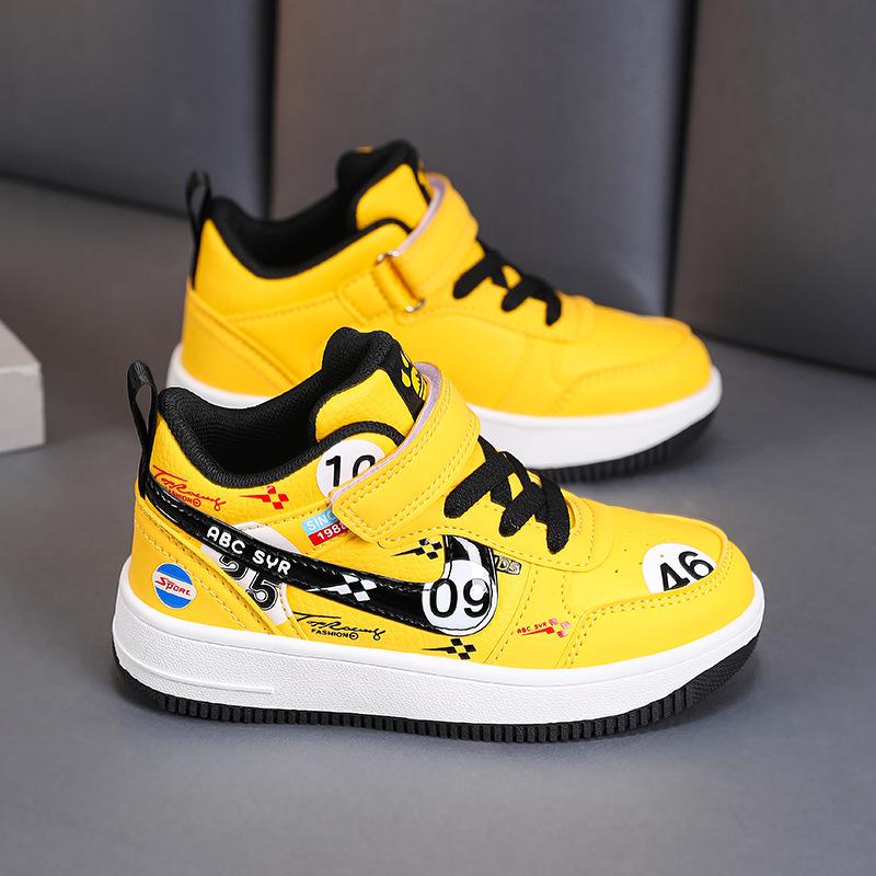 Boys and girls high-top board shoes middle-aged and older children and primary school students Velcro children's sports shoes trendy sports style casu