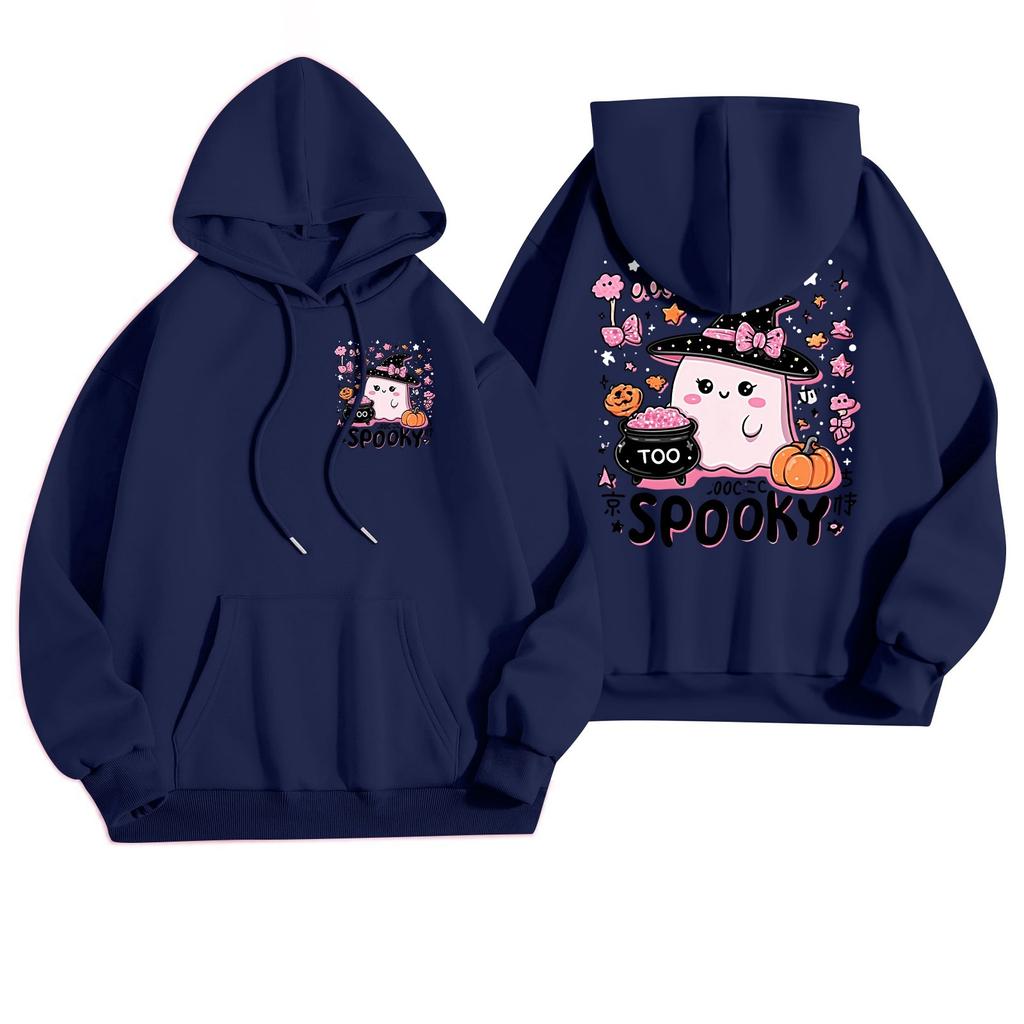 Women's Casual Fashion Halloween Printed Leisure Hooded Sweatshirt With Pockets