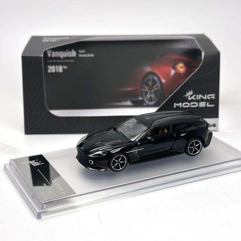 

KING MODEL 1:64 KM vanquish zagato shooting brake Black Silver alloy car model чорний
