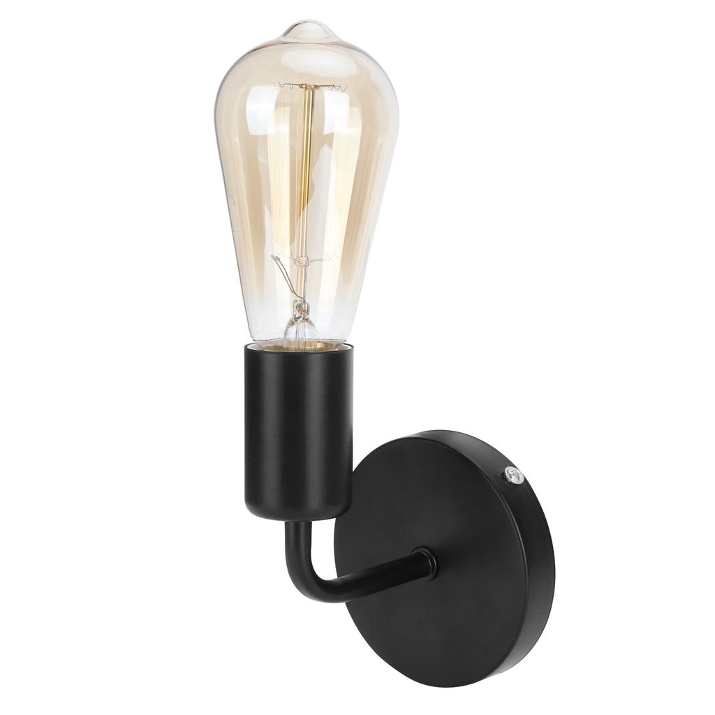 E27 Black Wall Lamp Retro Single Head Wall Light Fixture for Bedside Corridor Stair AC85?265V