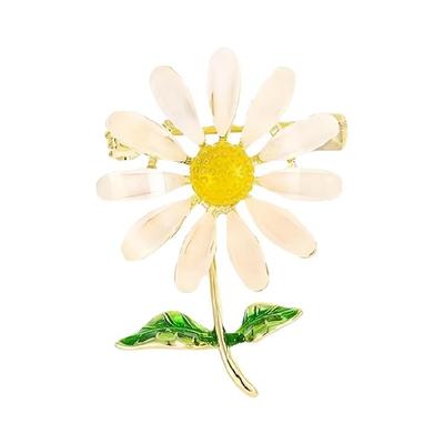 Intricate Floral Shaped Brooch Fashionable Daisy Flower Lapel Pin Clothing Accessories Multipurpose Accessory For Bags