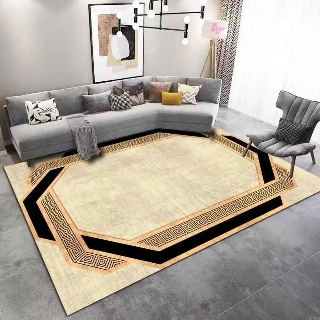 Luxury Rugs and Carpets for Living Room Decoration Elastic Mat Bedroom Carpet Home Decor Non Slip Floor Mats Machine Washable