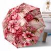 Sunflower Garden Plate Outdoor Automatic Umbrella Folding Umbrella with 8 Ribs Durable Plastic & Iron All-Season Use Vibrant Pattern Umbrella