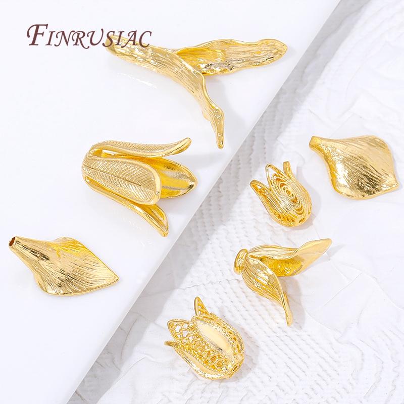 18K Gold Plated Brass Bead Caps,Tassel End Caps For Jewelry Making Findings,DIY Necklaces&Bracelets Accessories