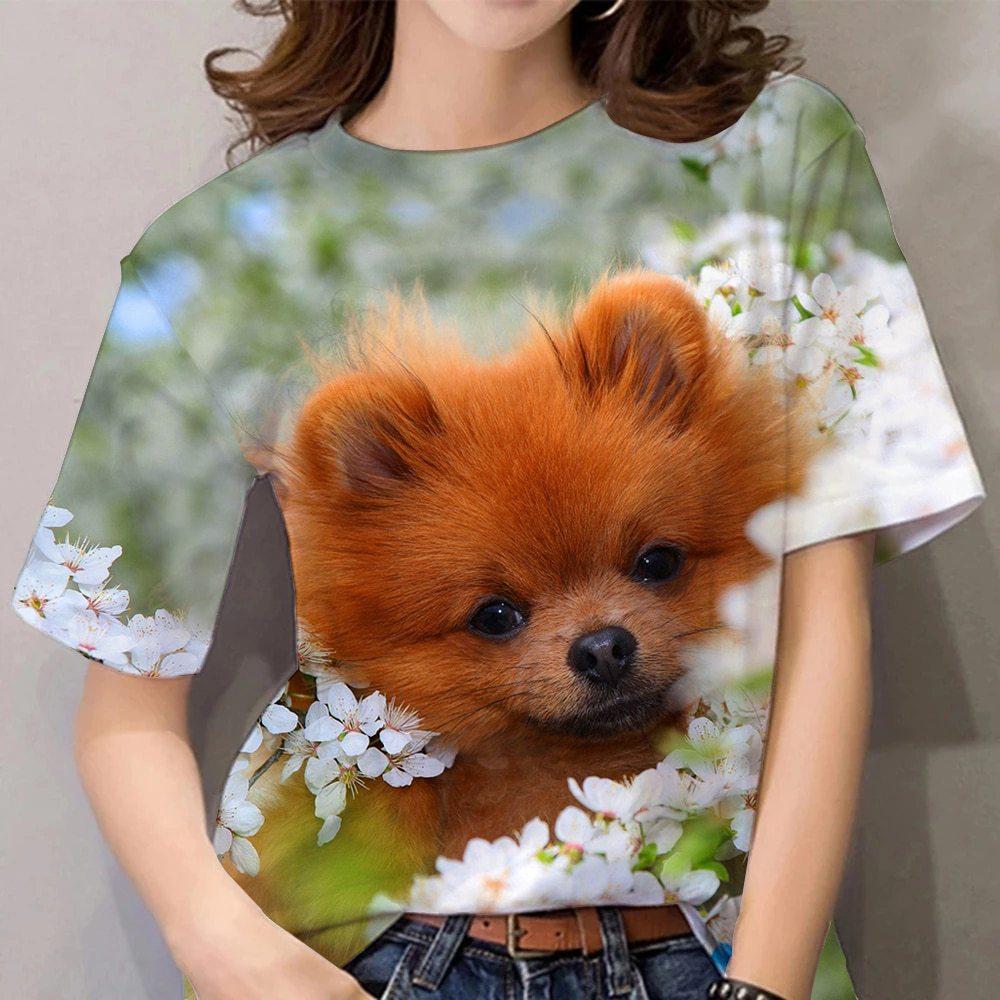 Women's T-shirt large size loose sports short sleeve new animal 3D printing