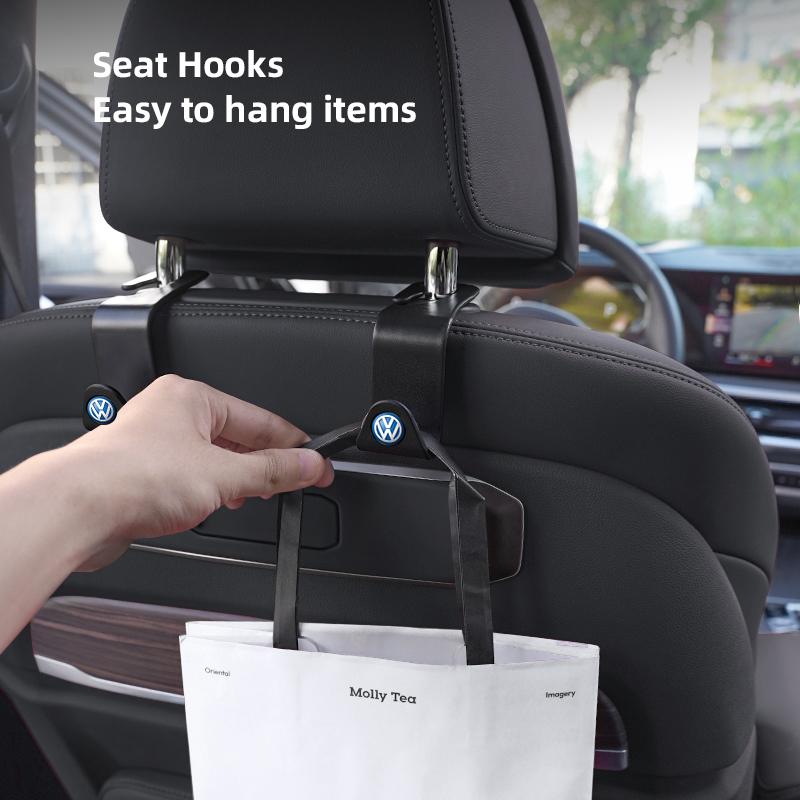 VW GTI GOLF 2026 Hot For VW VOLKSWAGEN 2Pcs Car Interior Portable Seat Back Hooks For Volkswagen Tiguan T-ROC R Scirocco GTI Mag