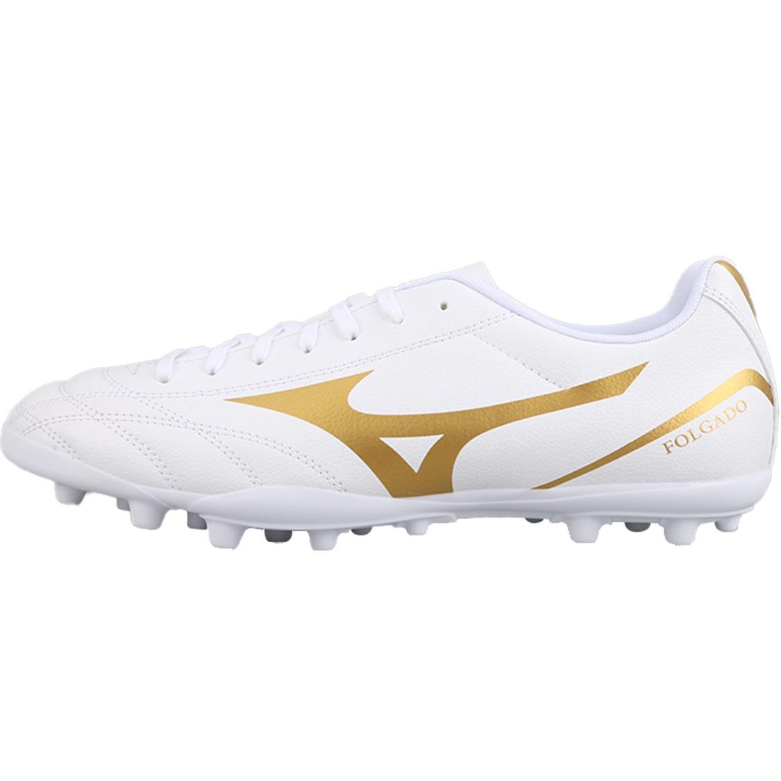 

Mizuno Folgado AG Rubber Short Studs Artificial Ground Anti-Slip Wear-Resistant Soccer Shoes Unisex White Gold Sneakers P1GA249407 40 белого золота
