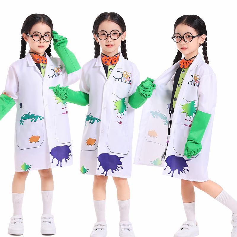 Kinder Halloween Astronomer Wissenschaftler Kostüm mit Frosch Design