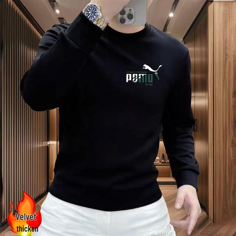 Men's European Light Luxury Printed Hoodie: Autumn/Winter Slim Fit Plus Velvet Top