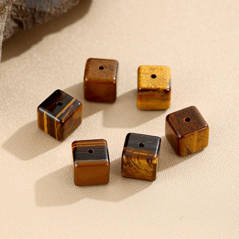 Golden Brown & Soft Pink Translucent Sugar Cube Bead Bracelet Accessories - DIY, Many Colors Available