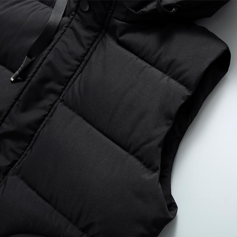 Fashion Winter Sleeveless Parkas Man Long Vest Hooded Plus Size Casual Thick Warm Outerwear Men Jackets