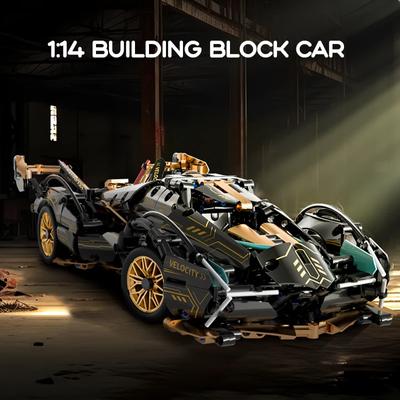 1:14 Super závodní stavební blok Car Cool Technology Design Volitelný dárek k narozeninám Power Group pro přátele nebo děti