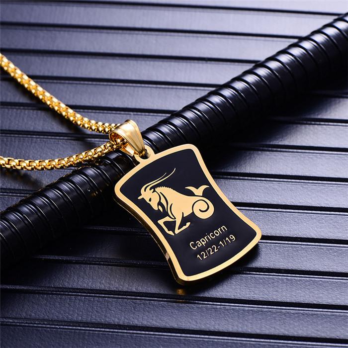 Skorpion 12 Konstelacji Naszyjnik Prezenty Urodzinowe Kolor Złoty Stal Nierdzewna Amulet Wisiorek Znak Zodiaku Biżuteria Collier