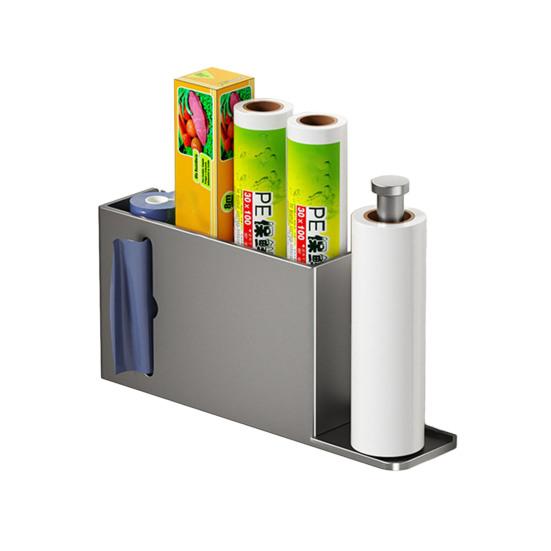 Roll Paper Holder Refrigerator Storage Rack Strong Load-bearing Easy To Install Multipurpose Self-Adhesive Under-Cabinet Organizer