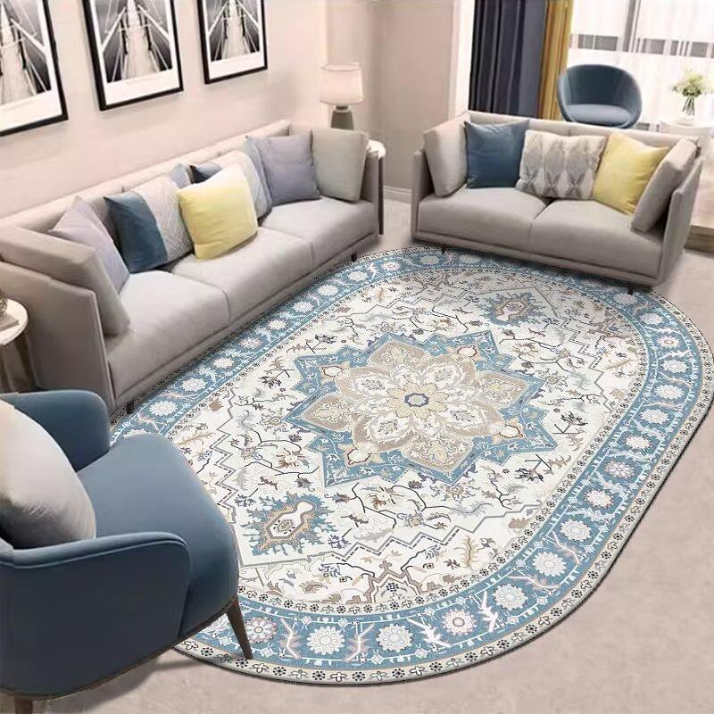 Oval Persian Carpet Living Room Sofa Area Decoration Retro Rugs 200x300 Coffee Tables Non-slip Washable Floor Mats Customizable