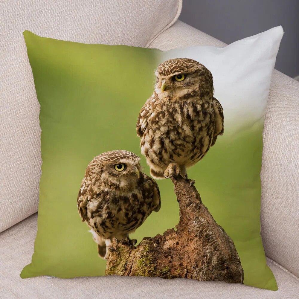 Cute Animal Pillowcase Wild Owl Cushion Cover Decorative Pillowcase Sofa Home Children's Room