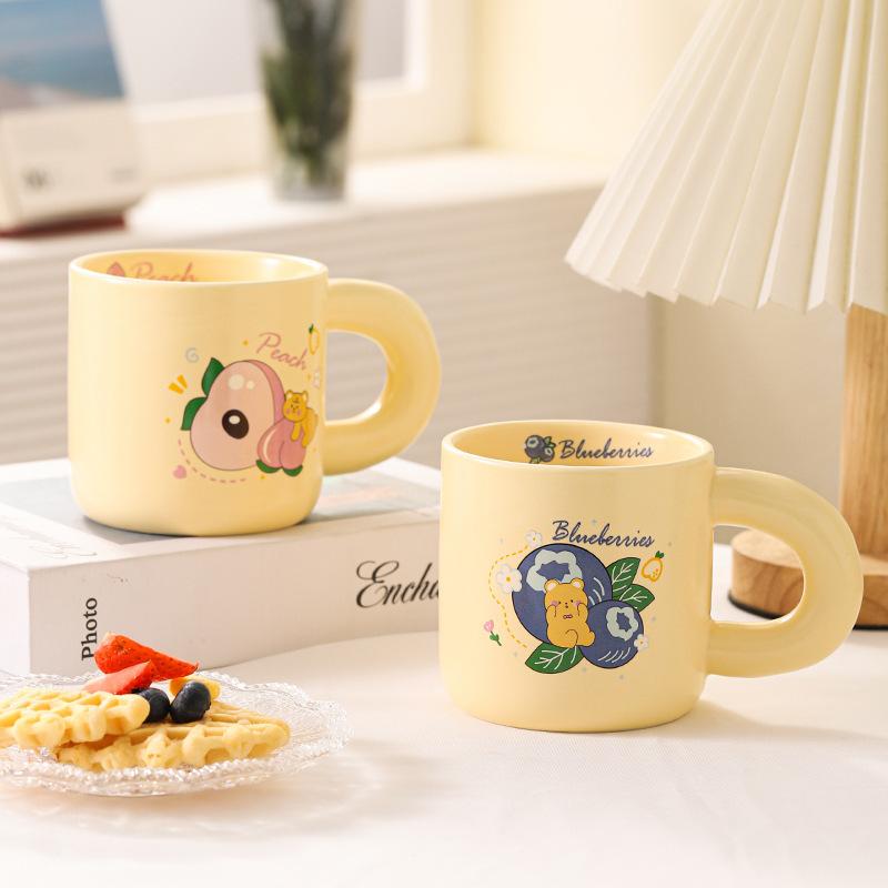 High Value Fruit Ceramic Cup Home Office Water Cup Cute Girl Coffee Cup Milk Mug Gift