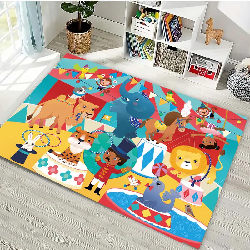 Amazing Circus Performance Large Area Carpets for Home Living Room  Children's Bedroom Sofa Doormat  Floor Rugs Anti-slip  Decor