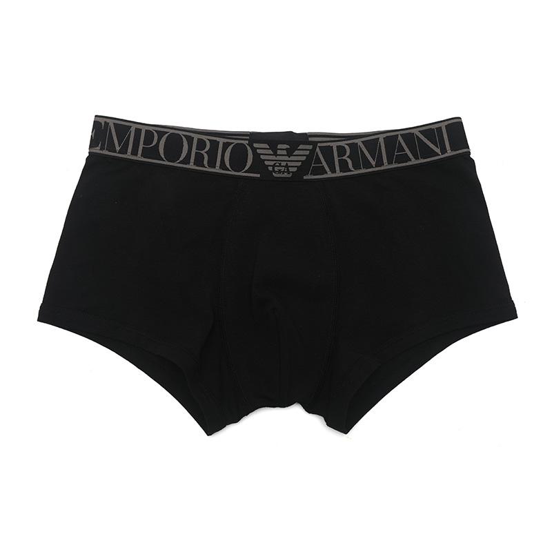 Emporio Armani FW22 Мужские боксеры с жаккардовым поясом с логотипом-буквой Черный 1113892-F7290-0020 S