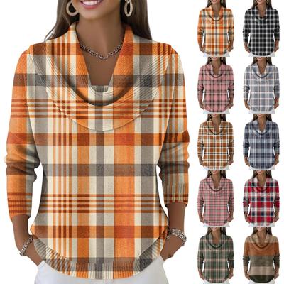 Damen Lässig Und Modisch Rundhals Langarm Bedruckter Top Pullover
