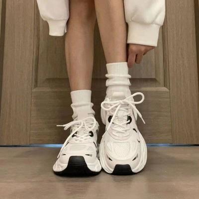 Dad Shoes Women's Mesh Casual Running Sneakers Women's Versatile Thick-soled Breathable Shoes Tide D-4