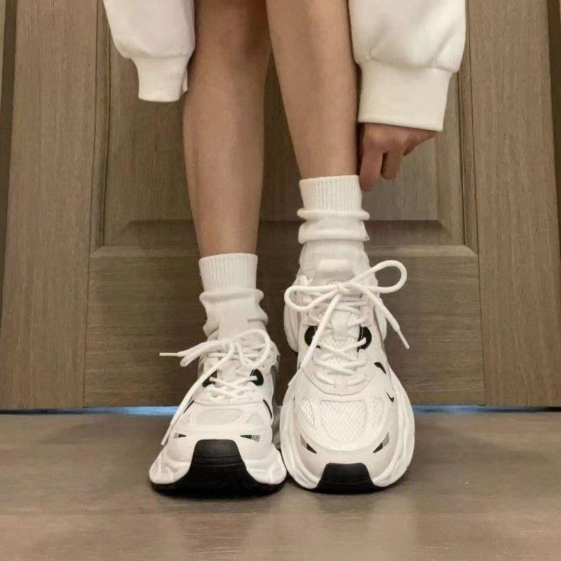 Dad Shoes Women's Mesh Casual Running Sneakers Women's Versatile Thick-soled Breathable Shoes Tide D-4