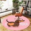 1pc I Love You Round Chair Mat Area Rug - Non-Slip, Floor Mat for Office, Bedroom, and Indoor Decor C1125116