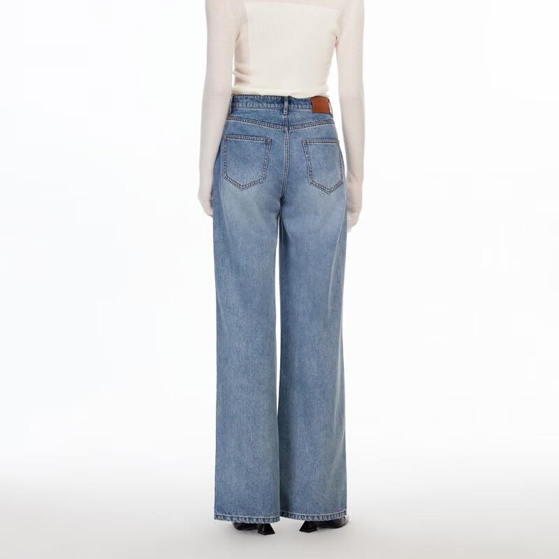 VEROMODA Women's Loose Fit Draped Rhinestone Jeans