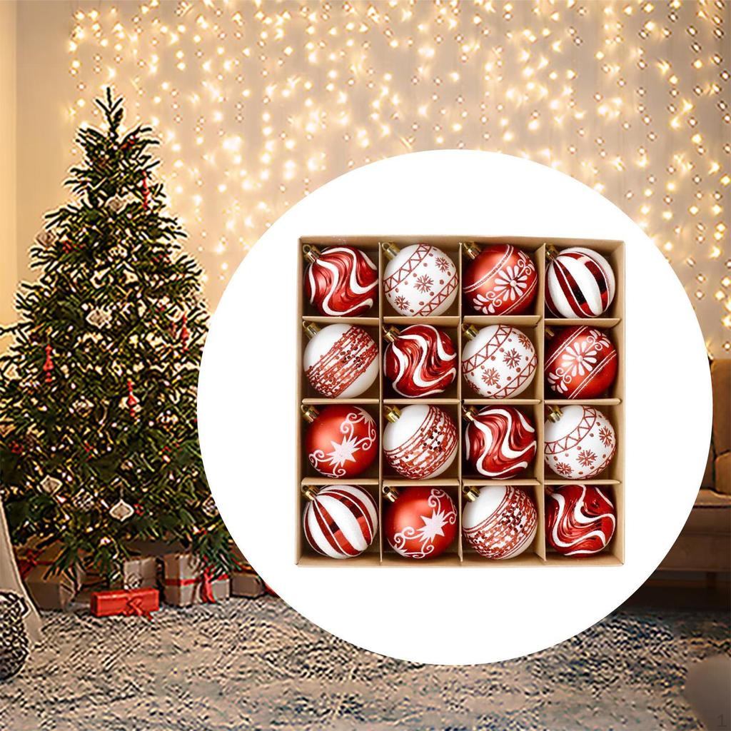 16 Pieces Christmas Ball Ornaments Hanging Crafts Charm Pendants Xmas Decorations for