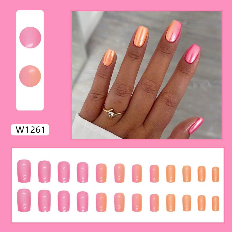 

Medium and long European square contrasting color films are versatile but not outdated fake nail women s special films