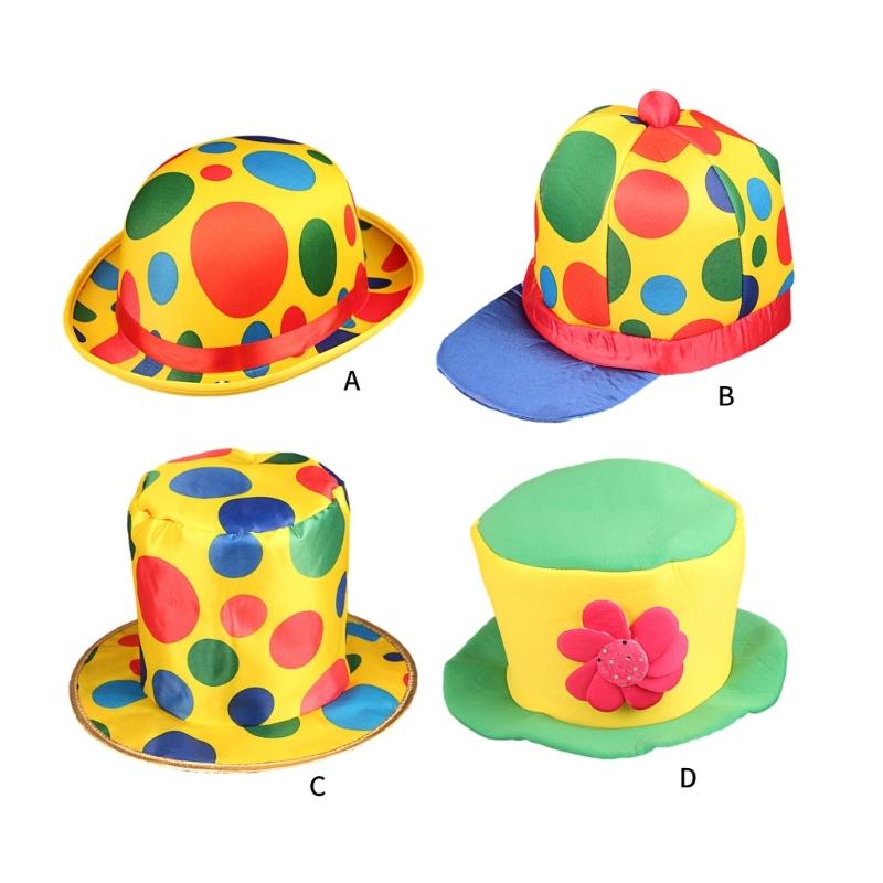 Cappello da Mago Cappello da Clown Arcobaleno Divertente Cappello a Cilindro da Clown per Natale Halloween Cosplay Festa Oggetti di Scena Costume da Clown Regali