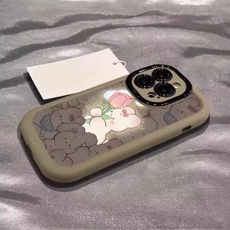 

Применимо к Apple 16promax Чехол для мобильного телефона Раскрашенный iPhone 15pro Светящийся 14 Мультфильм Кролик 13 iPhone 7 Plus