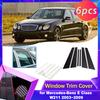 Car Door Window Trim Cover for Mercedes-Benz E Class W211 2003~2009 Carbon Fiber Chrome Sticker Pillar Posts Decal Accessories