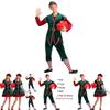 Men's And Women's Holiday Santa's Helper Costume With Soft Touch For Festive Cheer