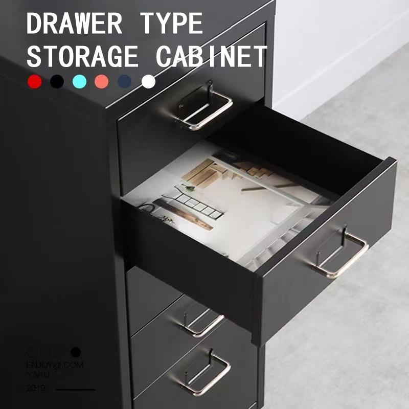 Metal filing cabinet 3/5/6 Office metal steel cabinet with wheels and lock, suitable for home offices and schools