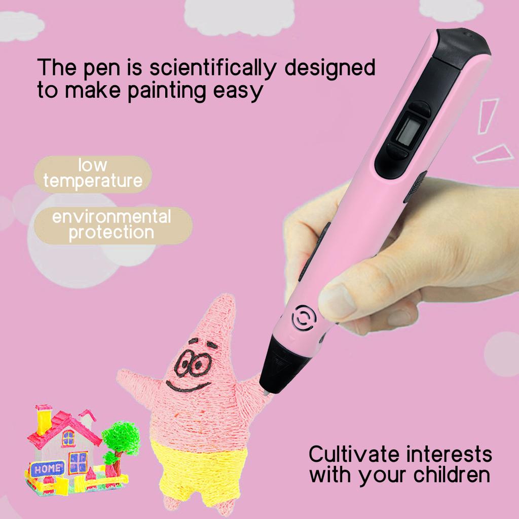 New Smart 3D Printing Pen Children S DIY Painting Toys Lcd Screen Display 9 Meter Pla Filaments Niche Holiday Creative Gifts