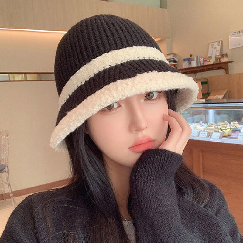 Knit bucket hat fashion hat beanie winter hat cold protection warmth