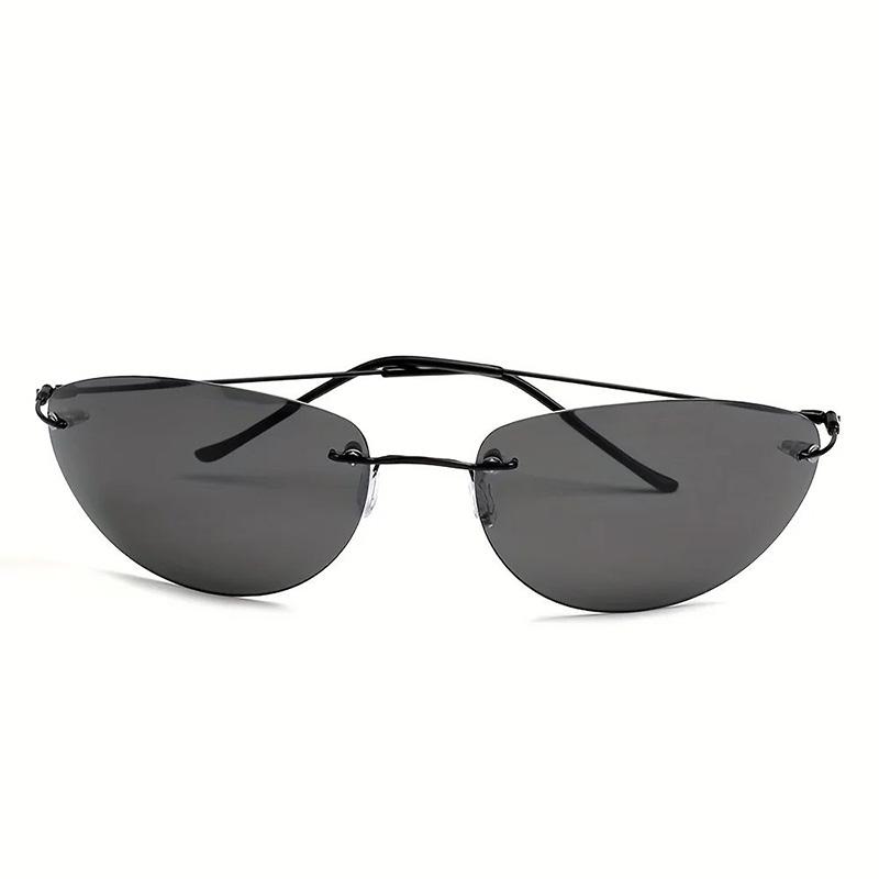 

Cool The Matrix Neo Style Polarized titanium Sunglasses Ultralight Rimless Men Driving Brand Design Sun Glasses Oculos De So чёрный